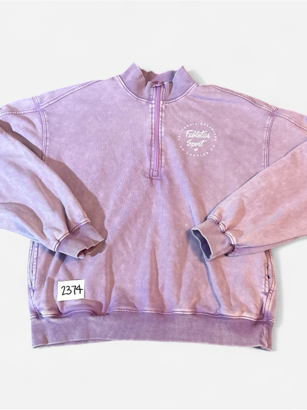 Fabletics Lavender Half-Zip Pullover Sweater